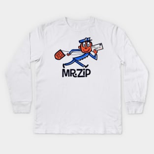 Mr. Zip 'Zippy' - USPS - Postal Service - Retro Kids Long Sleeve T-Shirt